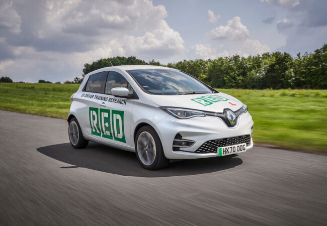 EV car in motion